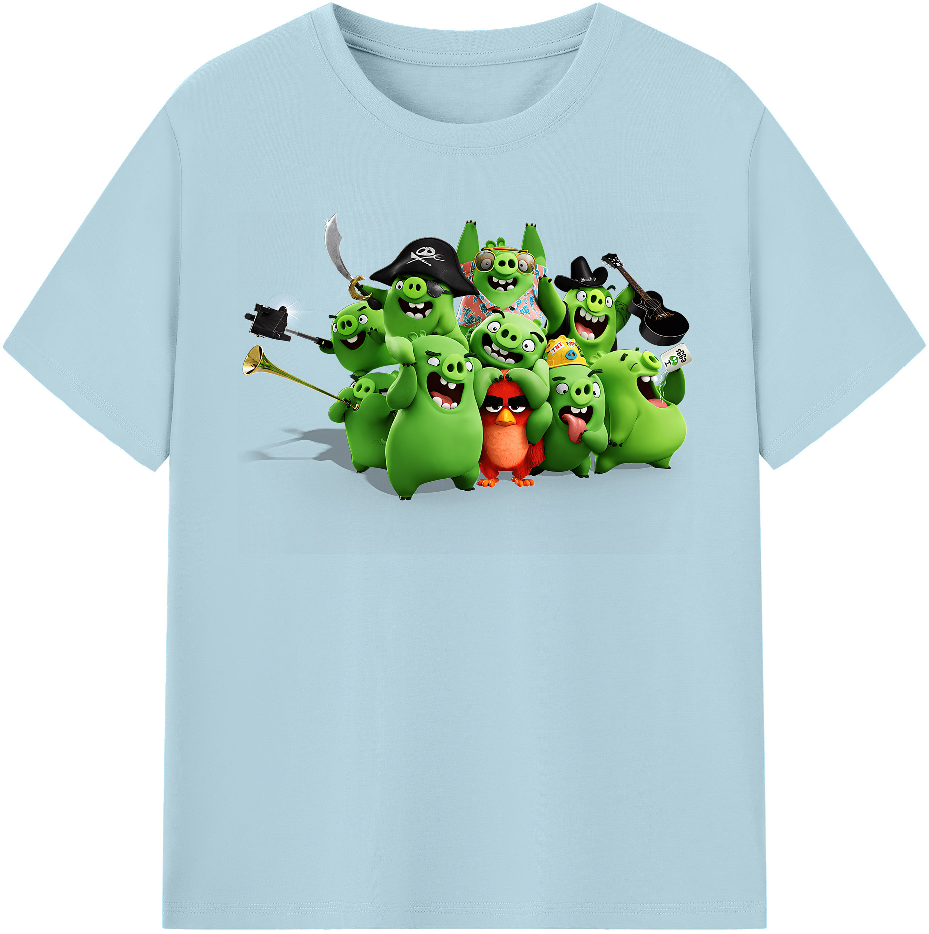 （画像用） Angry Birds アングリーバード 綿100％半袖Tシャツ（フロントプリント）